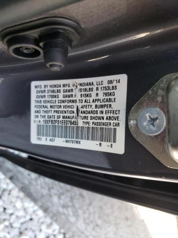 Photo 10 from auction – 2014 HONDA CIVIC LX with VIN 19XFB2F51EE076456