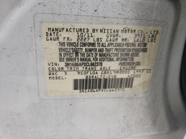 Photo 10 from auction – 2012 NISSAN SENTRA 2.0 with VIN 3N1AB6APXCL662370