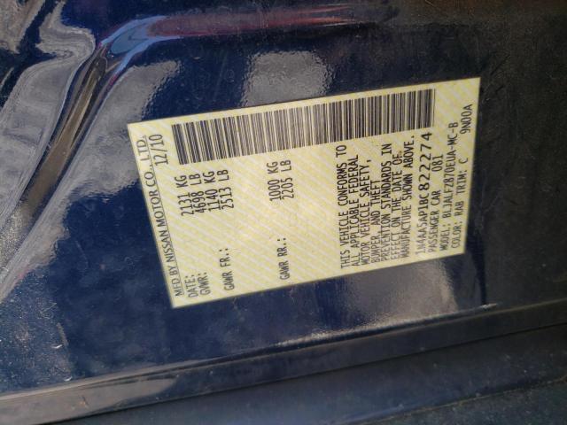 Photo 10 from auction – 2011 NISSAN MAXIMA S with VIN 1N4AA5AP1BC822274