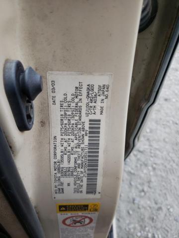 Photo 10 from auction – 2003 LEXUS LX 470 with VIN JTJHT00W333531711