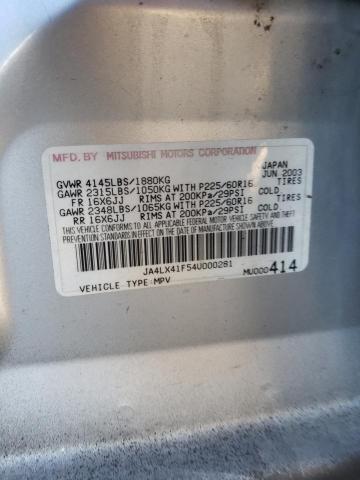 Photo 10 from auction – 2004 MITSUBISHI OUTLANDER with VIN JA4LX41F54U000281