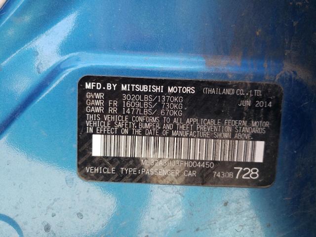 Photo 10 from auction – 2015 MITSUBISHI MIRAGE DE with VIN ML32A3HJ3FH004450