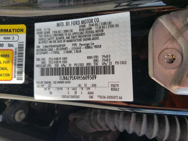 Photo 10 from auction – 2017 LINCOLN CONTINENTA with VIN 1LN6L9SK4H5609509
