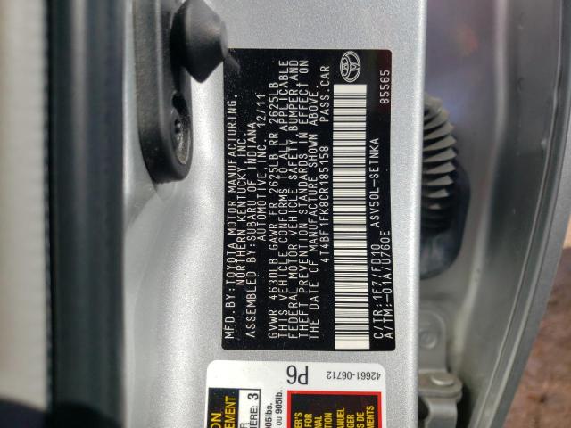 Photo 10 from auction – 2012 TOYOTA CAMRY BASE with VIN 4T4BF1FK8CR185158