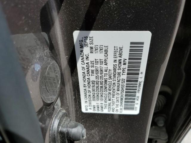 Photo 10 from auction – 2016 HONDA CR-V EXL with VIN 2HKRM3H75GH551522