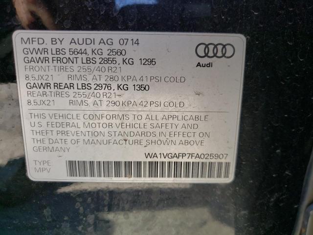 Photo 10 from auction – 2015 AUDI SQ5 PRESTI with VIN WA1VGAFP7FA025907