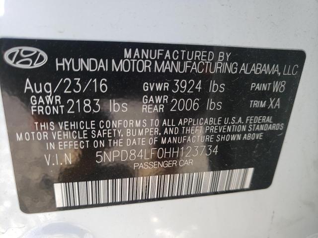 Photo 10 from auction – 2017 HYUNDAI ELANTRA SE with VIN 5NPD84LF0HH123734