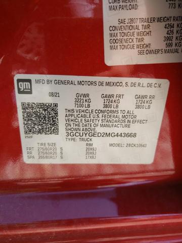 Photo 10 from auction – 2021 CHEVROLET SILVERADO with VIN 3GCUYGED2MG443668