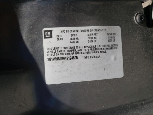 Photo 10 from auction – 2004 CHEVROLET IMPALA LS with VIN 2G1WH52K649194505
