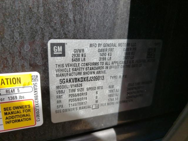 Photo 10 from auction – 2014 BUICK ENCLAVE with VIN 5GAKVBKDXEJ209013