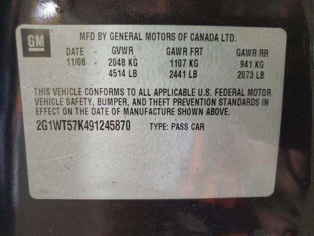 Photo 10 from auction – 2009 CHEVROLET IMPALA 1LT with VIN 2G1WT57K491245870