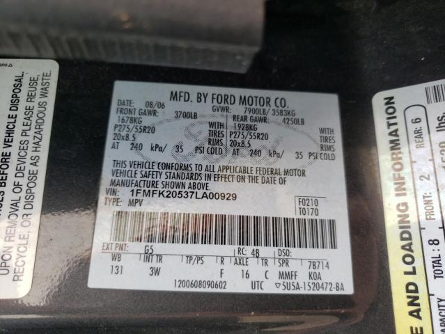 Photo 10 from auction – 2007 FORD EXPEDITION with VIN 1FMFK20537LA00929
