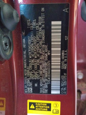 Photo 10 from auction – 2010 TOYOTA HIGHLANDER with VIN 5TDJK3EH4AS033970