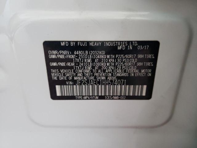 Photo 10 from auction – 2017 SUBARU FORESTER 2 with VIN JF2SJAEC1HH574071