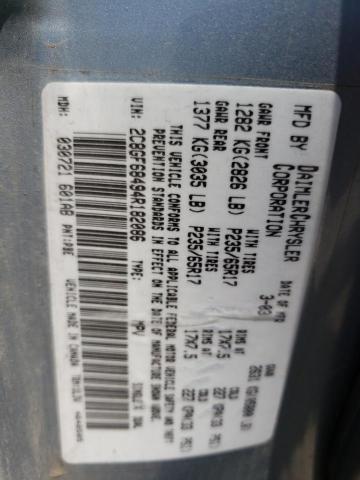 Photo 10 from auction – 2004 CHRYSLER PACIFICA with VIN 2C8GF68494R182086