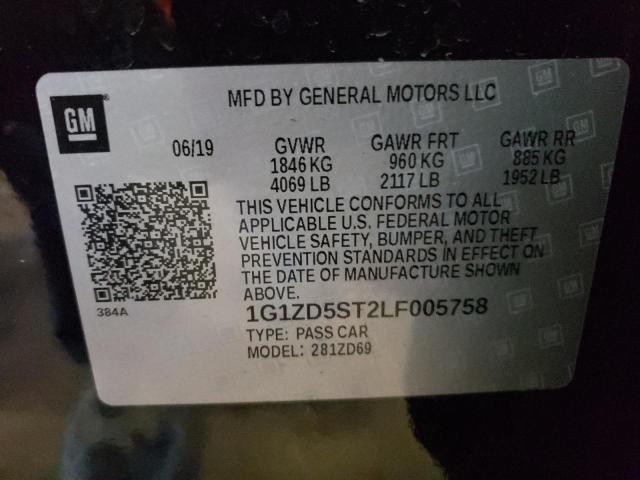 Photo 10 from auction – 2020 CHEVROLET MALIBU LT with VIN 1G1ZD5ST2LF005758