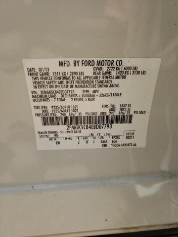 Photo 10 from auction – 2014 FORD FLEX SEL with VIN 2FMGK5C84EBD07793