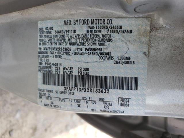 Photo 10 from auction – 2002 FORD ESCORT with VIN 3FAFP13PX2R183632