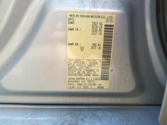 Photo 10 from auction – 2017 NISSAN ALTIMA 2.5 with VIN 1N4AL3AP9HN312380