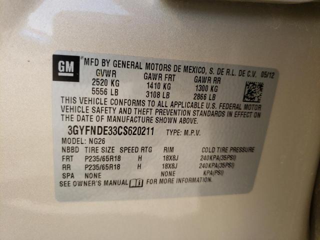 Photo 10 from auction – 2012 CADILLAC SRX LUXURY with VIN 3GYFNDE33CS620211