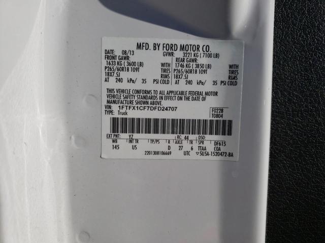 Photo 10 from auction – 2013 FORD F150 SUPER with VIN 1FTFX1CF7DFD24707