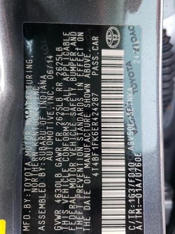 Photo 10 from auction – 2014 TOYOTA CAMRY L with VIN 4T4BF1FK6ER424287