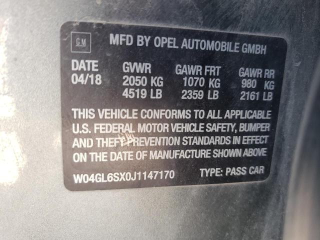 Photo 10 from auction – 2018 BUICK REGAL PREF with VIN W04GL6SX0J1147170