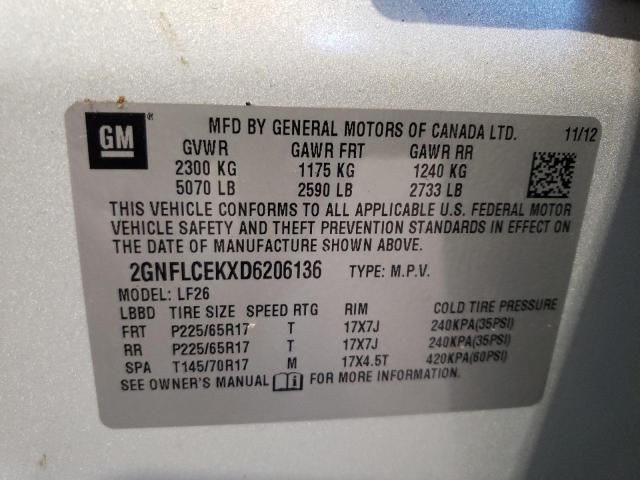Photo 10 from auction – 2013 CHEVROLET EQUINOX LS with VIN 2GNFLCEKXD6206136