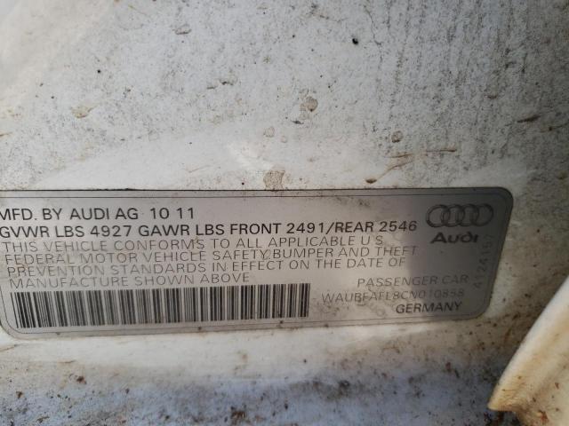 Photo 10 from auction – 2012 AUDI A4 PREMIUM with VIN WAUBFAFL8CN010858