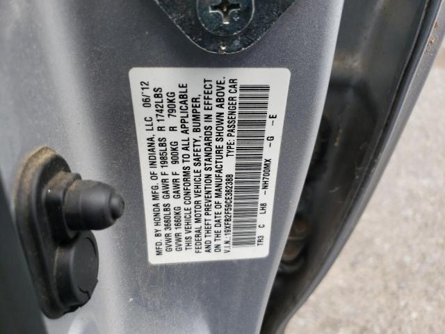 Photo 10 from auction – 2012 HONDA CIVIC LX with VIN 19XFB2F59CE362388