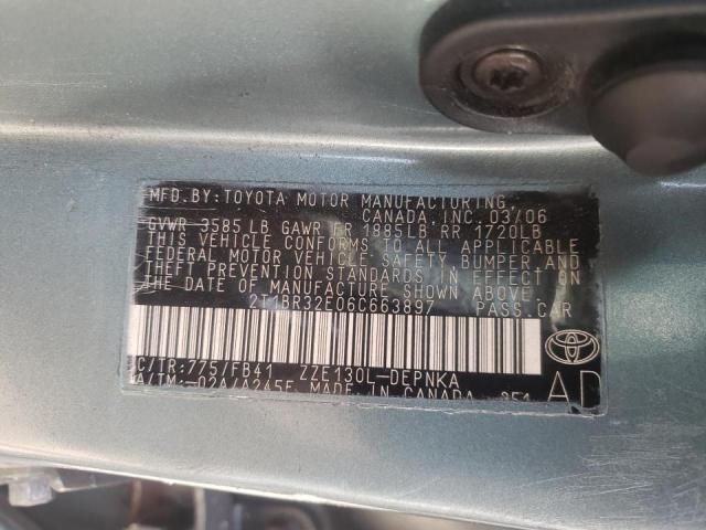 Photo 10 from auction – 2006 TOYOTA COROLLA CE with VIN 2T1BR32E06C663897