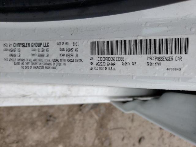 Photo 10 from auction – 2012 CHRYSLER 200 LX with VIN 1C3CCBAB3CN113386