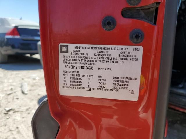Photo 10 from auction – 2004 CHEVROLET AVALANCHE with VIN 3GNEK12T64G104935