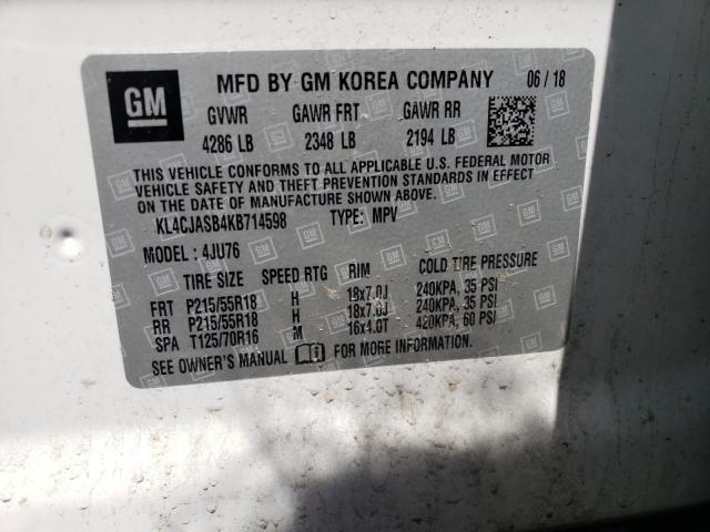 Photo 10 from auction – 2019 BUICK ENCORE PRE with VIN KL4CJASB4KB714598