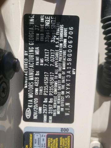 Photo 10 from auction – 2011 KIA SORENTO BA with VIN 5XYKT3A15BG006706