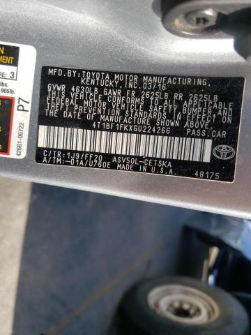 Photo 10 from auction – 2016 TOYOTA CAMRY LE with VIN 4T1BF1FKXGU224266