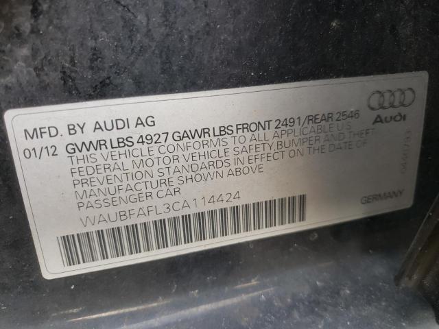 Photo 10 from auction – 2012 AUDI A4 PREMIUM with VIN WAUBFAFL3CA114424