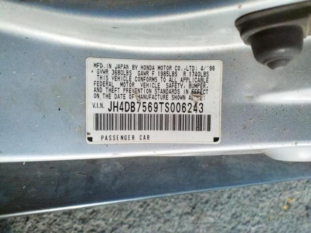 Photo 10 from auction – 1996 ACURA INTEGRA SE with VIN JH4DB7569TS006243
