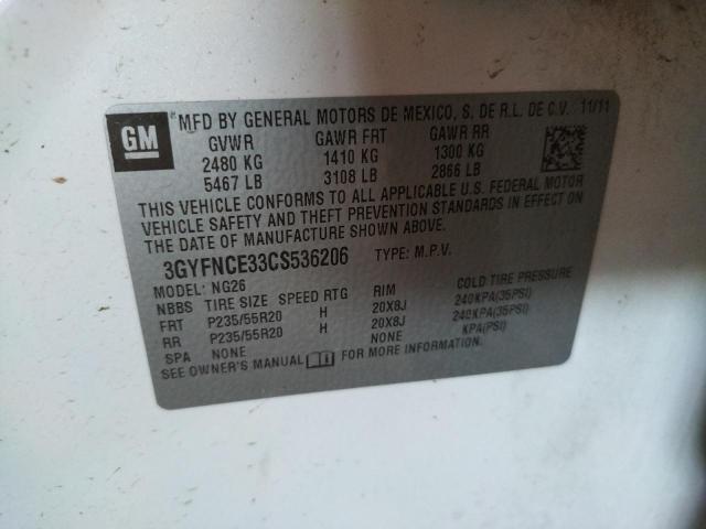 Photo 10 from auction – 2012 CADILLAC SRX PREMIU with VIN 3GYFNCE33CS536206