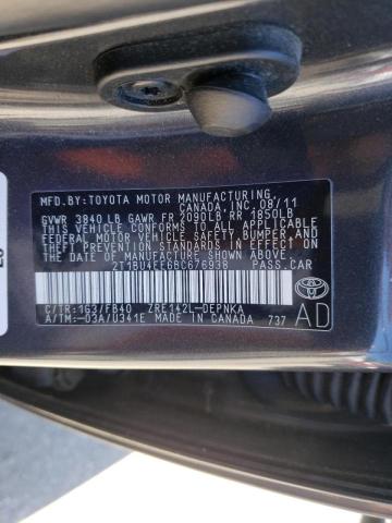 Photo 10 from auction – 2011 TOYOTA COROLLA BA with VIN 2T1BU4EE6BC676938