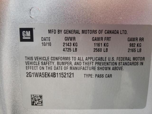 Photo 10 from auction – 2011 CHEVROLET IMPALA LS with VIN 2G1WA5EK4B1152121