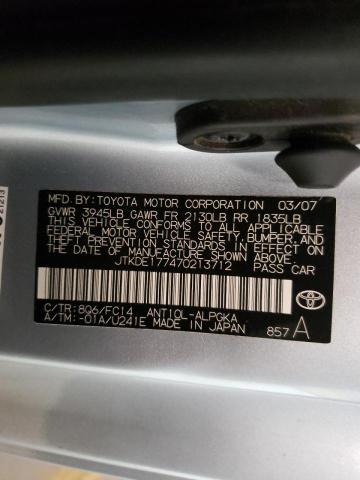 Photo 10 from auction – 2007 TOYOTA SCION TC with VIN JTKDE177470213712