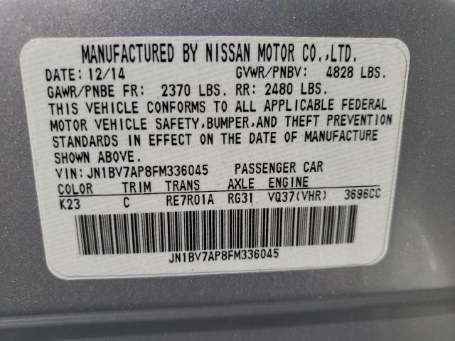 Photo 10 from auction – 2015 INFINITI Q50 BASE with VIN JN1BV7AP8FM336045
