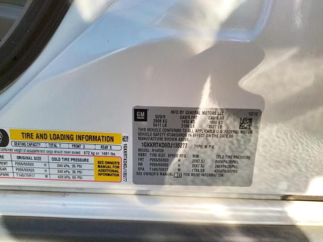 Photo 10 from auction – 2013 GMC ACADIA DEN with VIN 1GKKRTKD8DJ135277