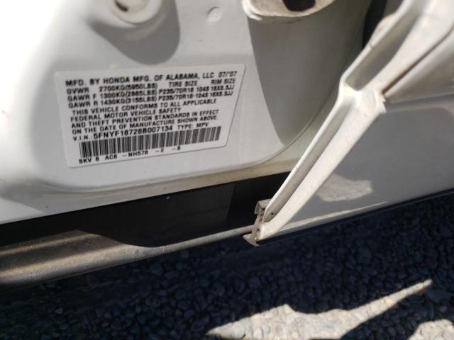 Photo 10 from auction – 2008 HONDA PILOT EXL with VIN 5FNYF18728B007134