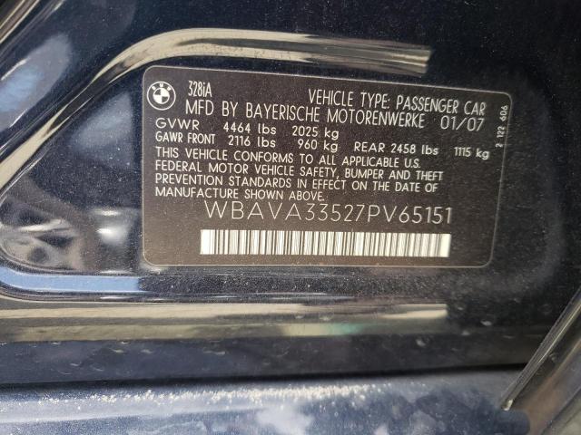 Photo 10 from auction – 2007 BMW 328 I with VIN WBAVA33527PV65151