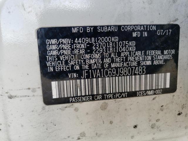 Photo 10 from auction – 2018 SUBARU WRX PREMIU with VIN JF1VA1C69J9807483