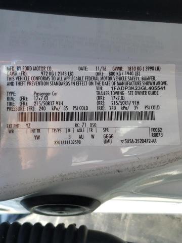 Photo 10 from auction – 2016 FORD FOCUS SE with VIN 1FADP3K23GL405541