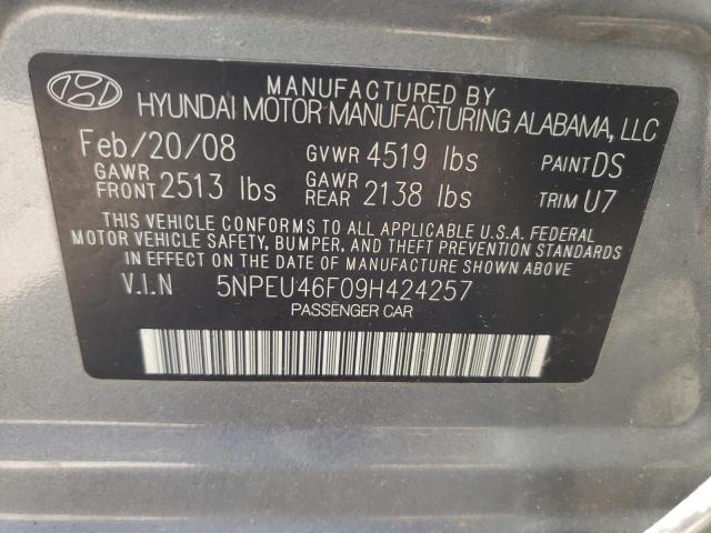 Photo 10 from auction – 2009 HYUNDAI SONATA SE with VIN 5NPEU46F09H424257