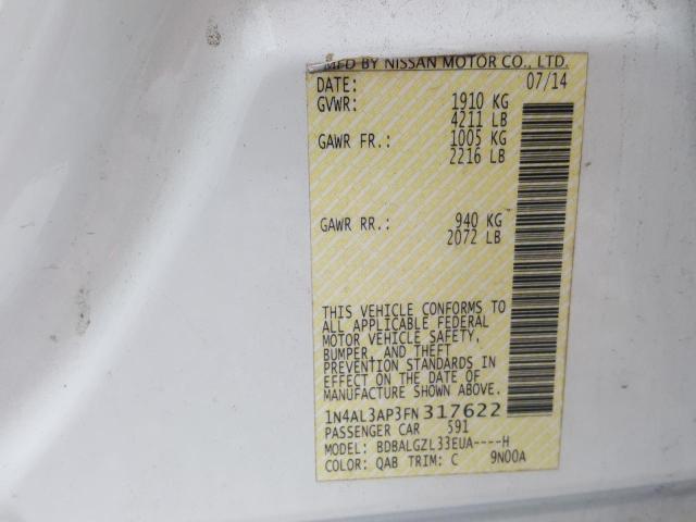 Photo 10 from auction – 2015 NISSAN ALTIMA 2.5 with VIN 1N4AL3AP3FN317622